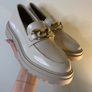 Steve Madden White Platform Loafers | Size 8.5